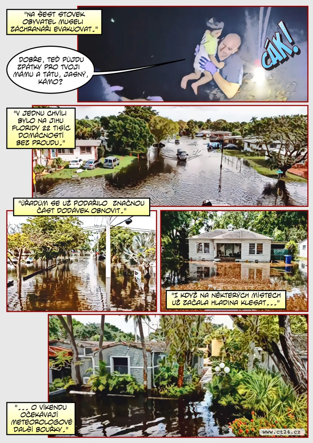 Masivní přívaly vody proměnily floridské ulice v divokou řeku