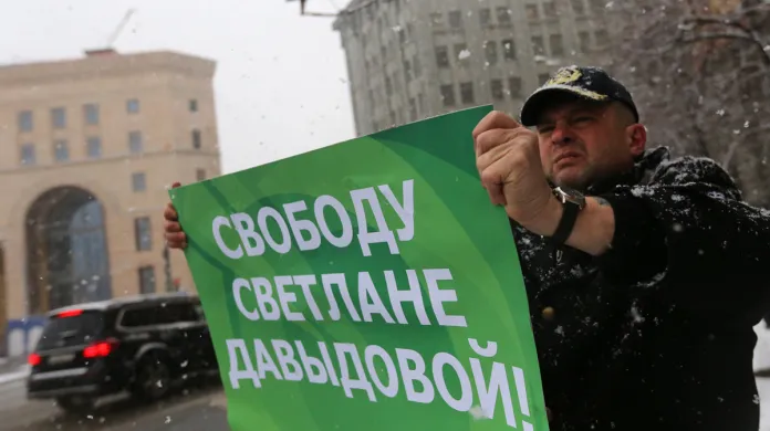 Demonstrace na podporu Světlany Davydovové
