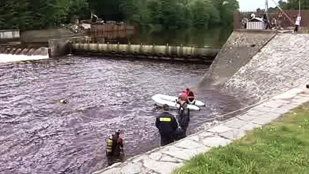 Strakonický jez pod pivovarem