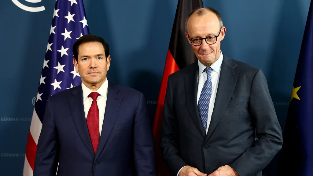 Marco Rubio a Friedrich Merz na Mnichovské bezpečnostní konferenci