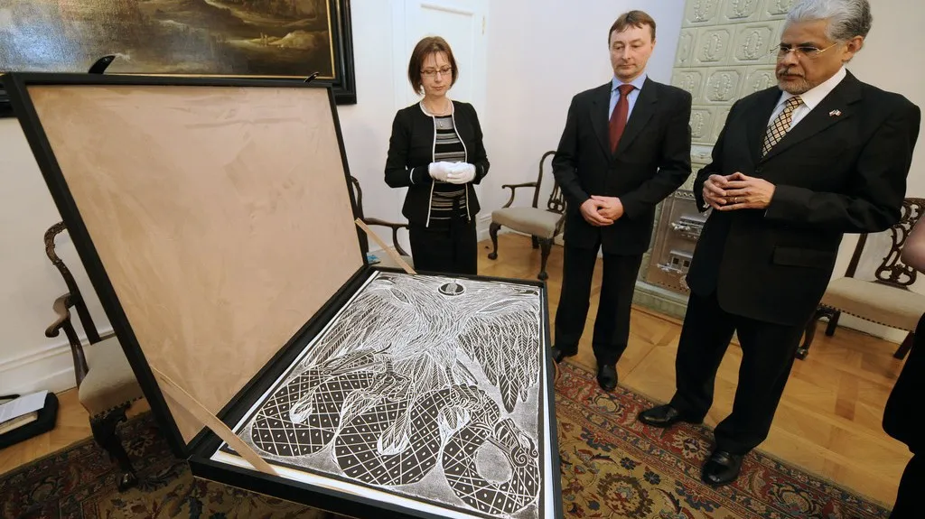 A. Volrábová, Vl. Rösel a mexický velvyslanec José Luis Bernal