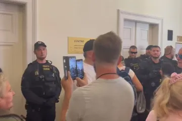 Zásah policie byl profesionální, řekl Blažek k zákroku kvůli chování davu u soudu s Peterkovou