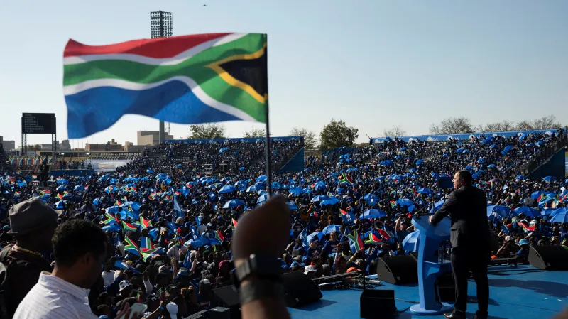 Předvolební mítink Demokratické aliance (DA) v květnu 2024