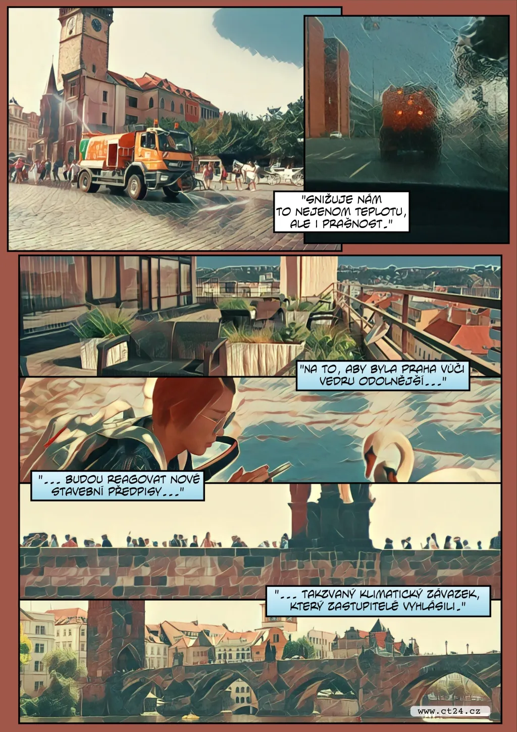 Komiks: Praha se snaží zmírnit svůj tepelný ostrov