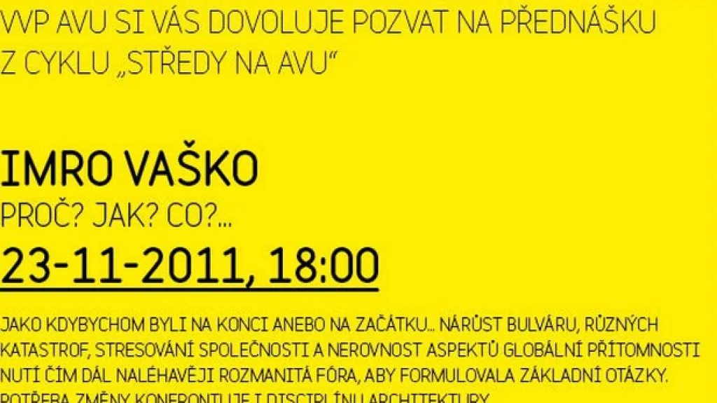 Středy na AVU / Imro Vaško