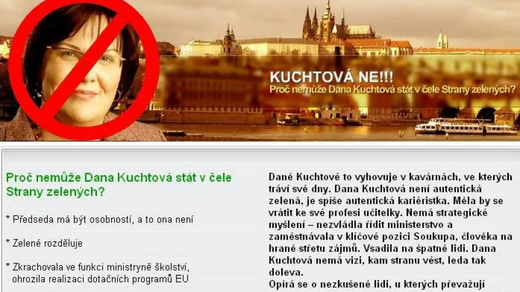 Stránky napadající Danu Kuchtovou