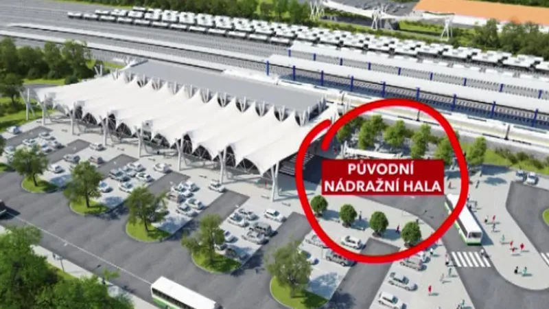 Nová hala a místo původního nádraží
