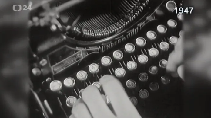 Archiv ČT24: Závody v těsnopisu a psaní na stroji (1947)
