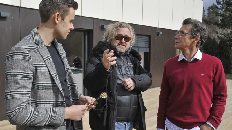 Natáčení filmu Veterán: Vincent Navrátil, Jan Hřebejk, Pavel Kříž