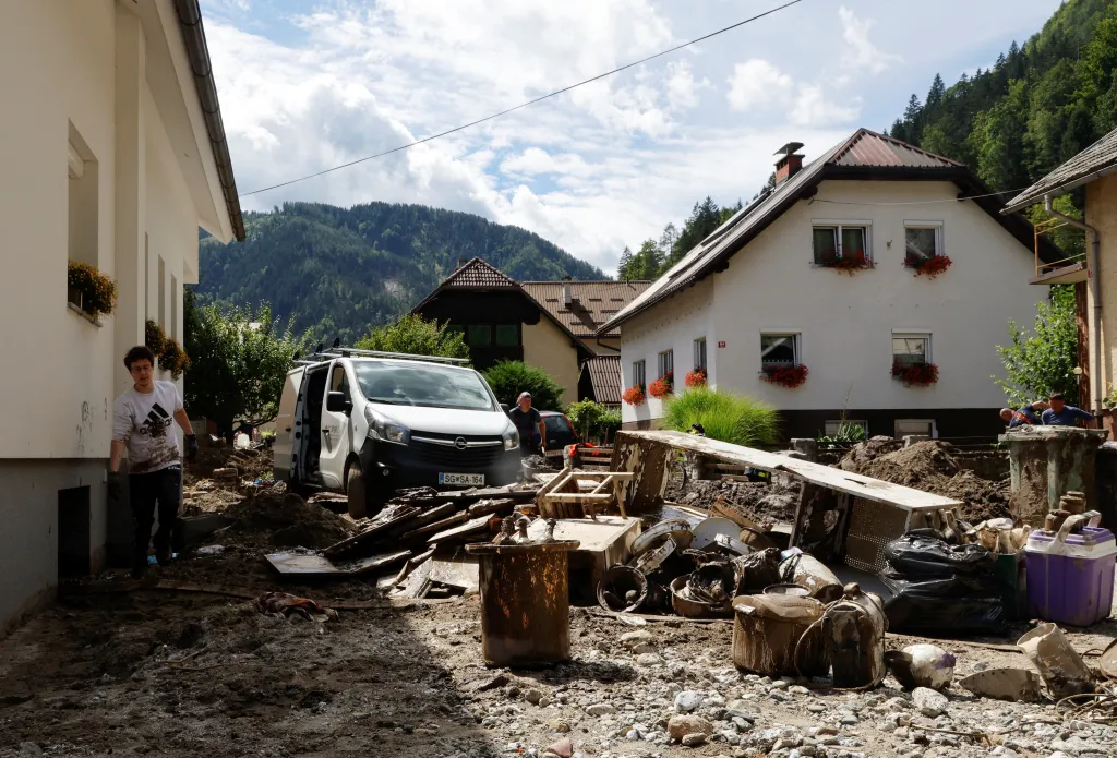 Následky povodní ve Slovinsku