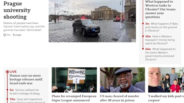 BBC informuje o střelbě v Praze