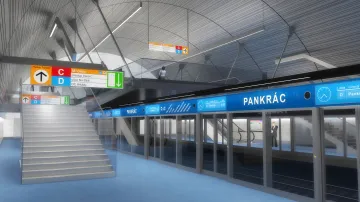 Návrh přestupní stanice Pankrác podle Metroprojektu