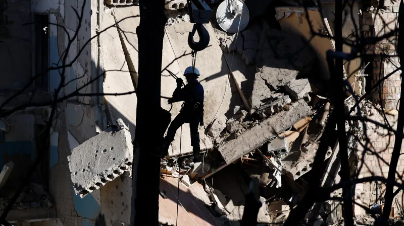 Následky ruského útoku na Kyjev