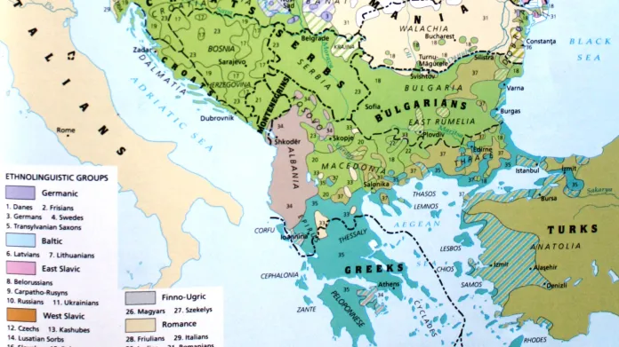 Národnostní složení Balkánu v roce 1900