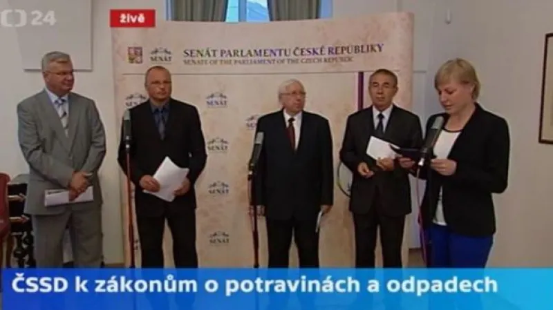 Brífink senátorského klubu ČSSD k potravinám a odpadům