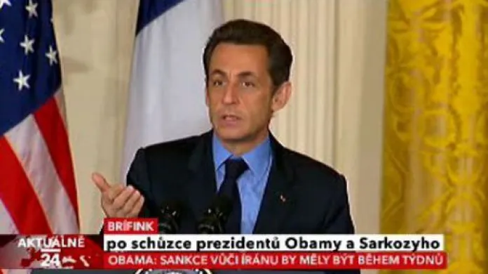 Brífink po schůzce prezidentů Obamy a Sarkozyho