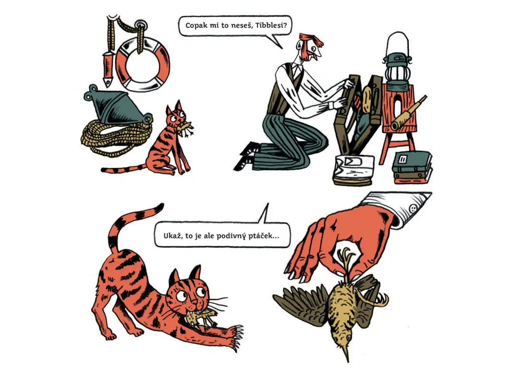 Tragikomický příběh vypráví o kocourovi, který na ostrůvku u Nového Zélandu objeví vzácný druh dosud nepopsaného nelétavého ptáka – a zároveň se stane příčinou jeho vyhubení