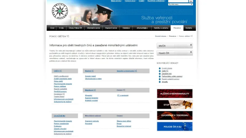 Policejní web pro oběti trestných činů