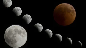 Zatmění Měsíce - časosběrný snímek
