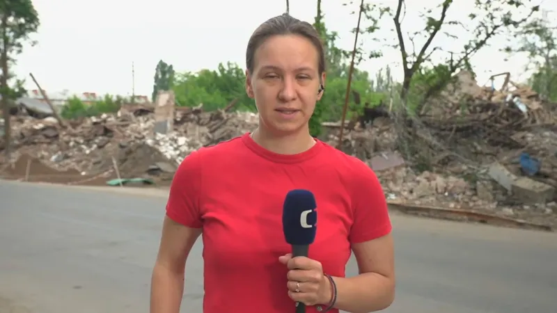 Zpravodajka ČT Darja Stomatová o ruském útoku na Kyjev (24. 5. 2026)