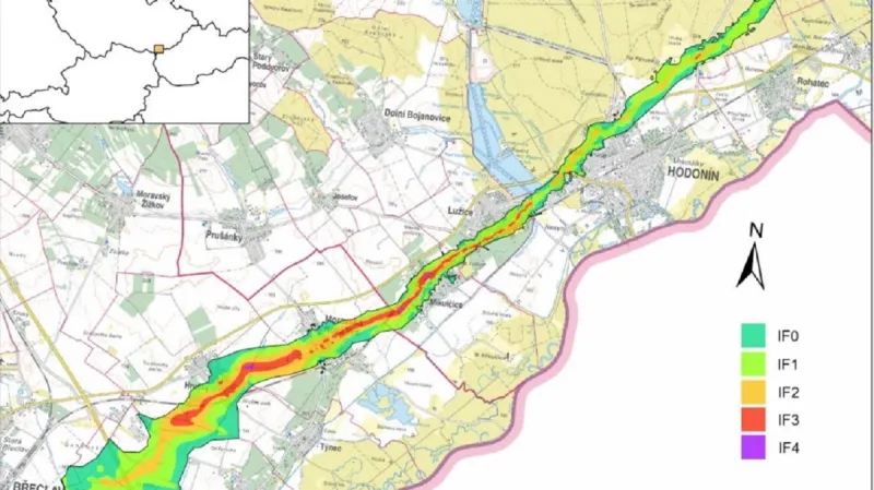 Trasa tornáda s jeho vyznačenou silou