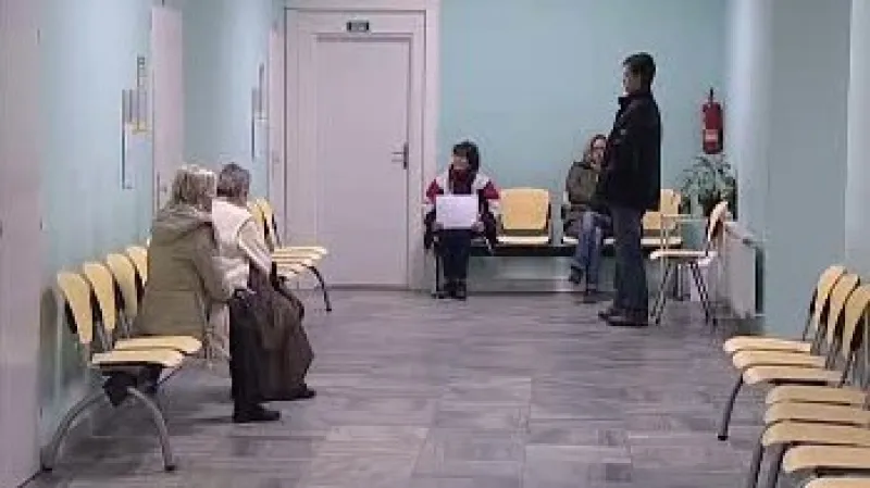 Čekárna v Ústecké poliklinice