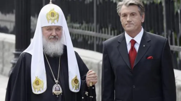 Patriarcha Kirill s ukrajinským prezidentem Viktorem Juščenkem