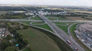 Současná podoba křížení D1 a D2 u Brna