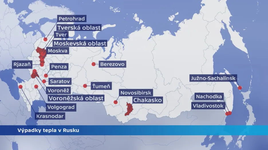 Výpadky tepla v Rusku