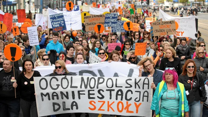 Demonstrace polských učitelů