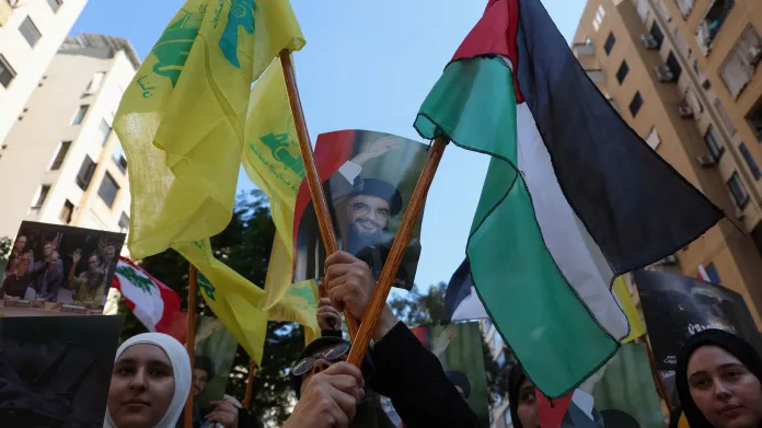 Propalestinská demonstrace v Libanonu po zasažení nemocnice v Gaze
