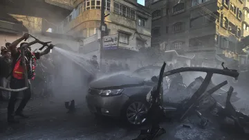 Džabárího auto zasažené izraelskou raketou