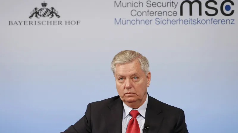 Republikánský senátor Lindsey Graham na konferenci v Mnichově