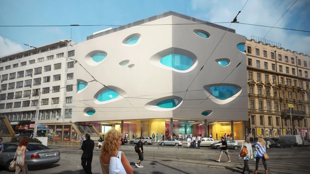 Vizualizace zrekonstruované budovy Nádražní 2