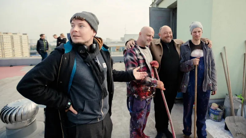 Režisér Štěpán Altrichter při natáčení filmu Národní třída