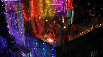 Oslavy svátku Díválí v indické Kalkatě