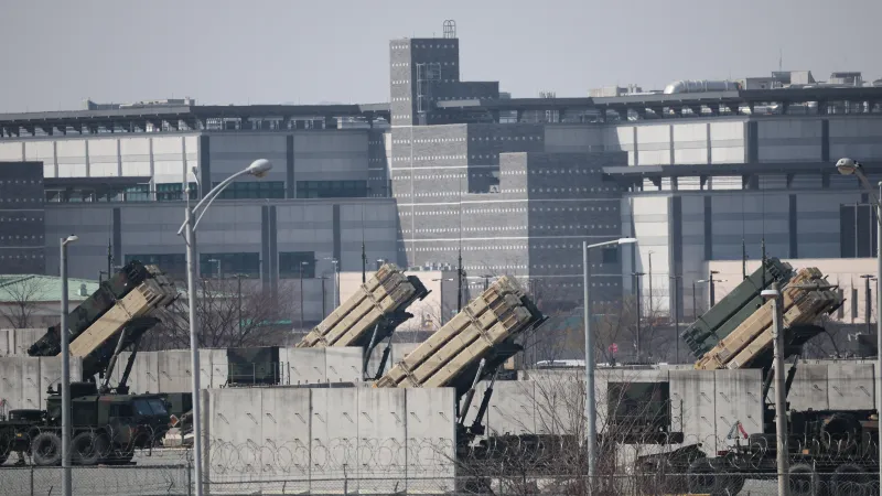 Protivzdušné systémy Patriot v Jižní Koreji na snímku z 10. března 2026