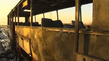 Vyhořelý autobus