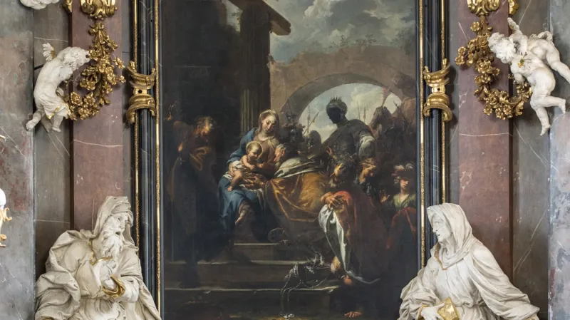 Brandlovo Klanění tří králů na oltáři ve Smiřicích