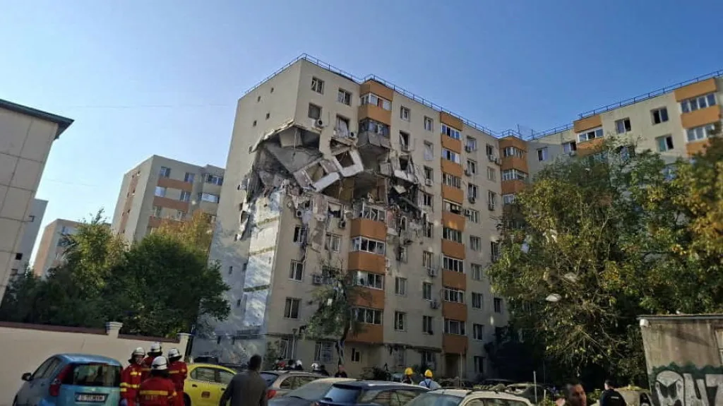 Následky výbuchu v Bukurešti