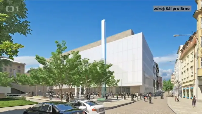 Takto by měl vypadat sál zvenku. O podobu interiéru se bude soutěžit