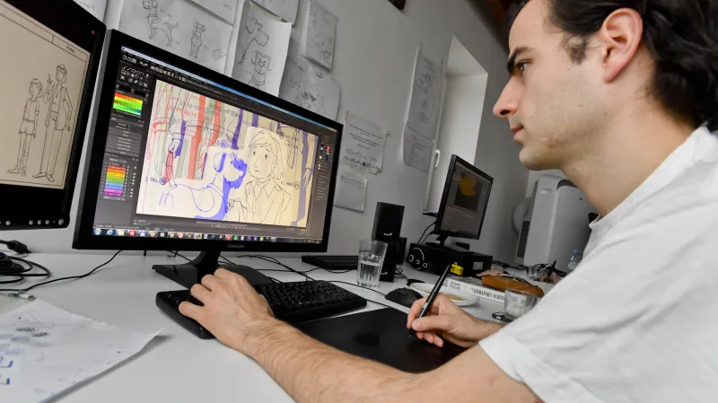 Marek Pokorný při práci na filmu