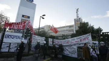 Zásah řecké policie v budově zrušené ERT