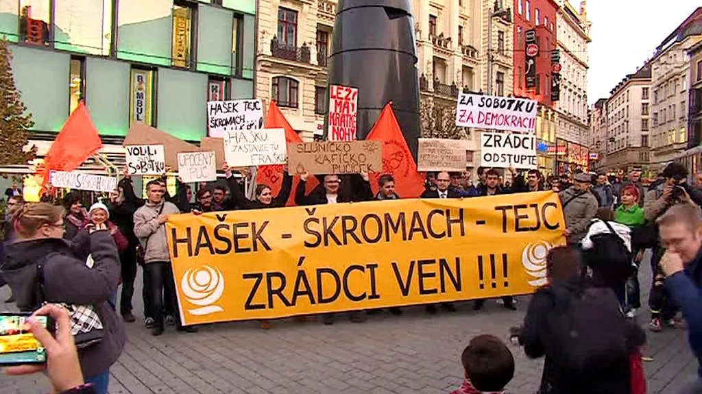 Demonstrace na podporu Bohuslava Sobotky v Brně
