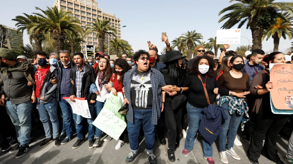 Protest v Tunisu