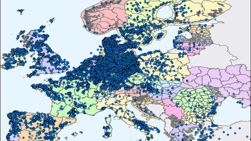 Větrné elektrárny v Evropě (2016)