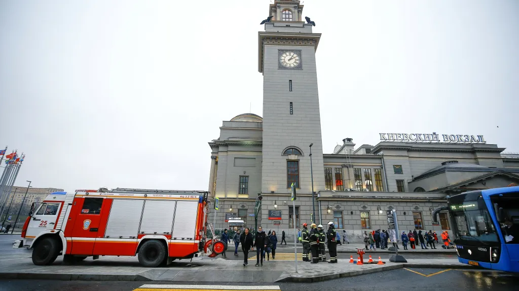 Zásah bezpečnostních složek před Kyjevským nádražím v Moskvě (prosinec 2019)