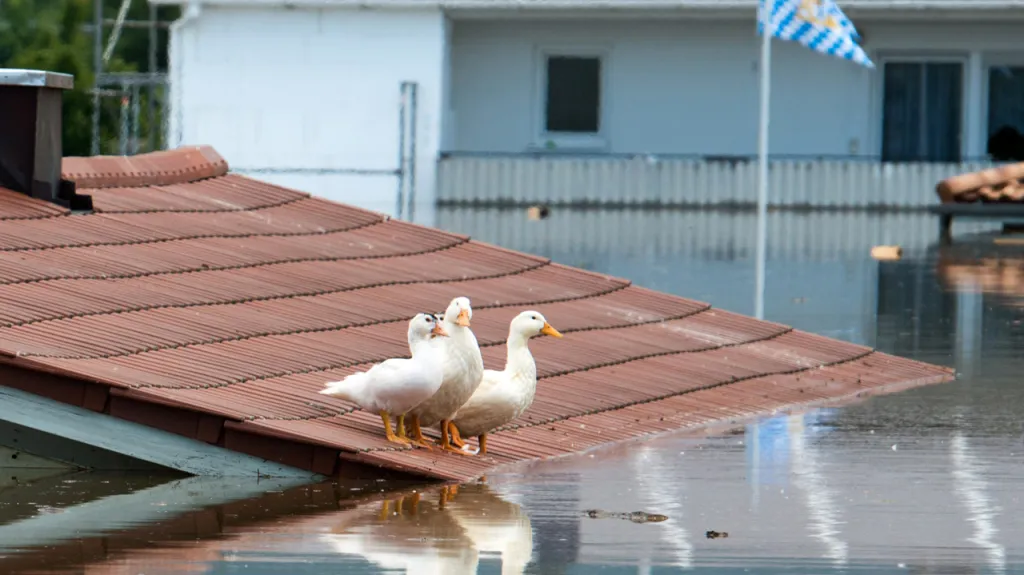 Zaplavený bavorský Deggendorf
