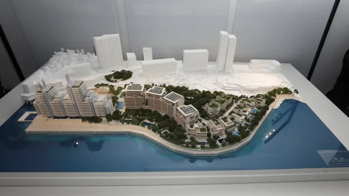 Model nové čtvrti Monaka, která vyroste v moři
