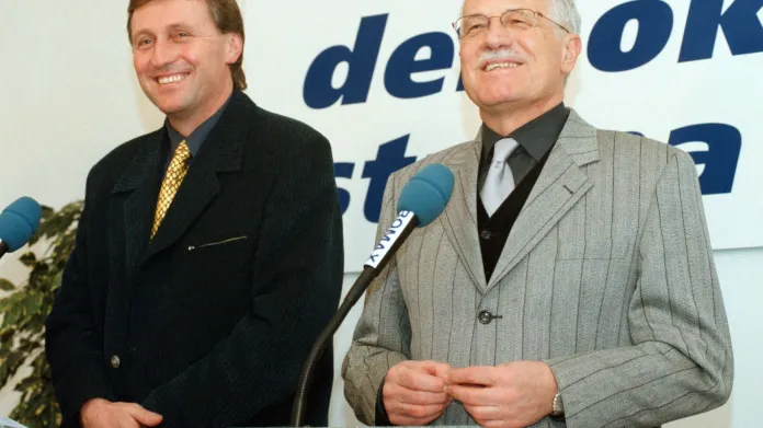 Mirek Topolánek a Václav Klaus (8. 2. 1999)